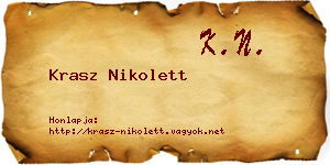 Krasz Nikolett névjegykártya